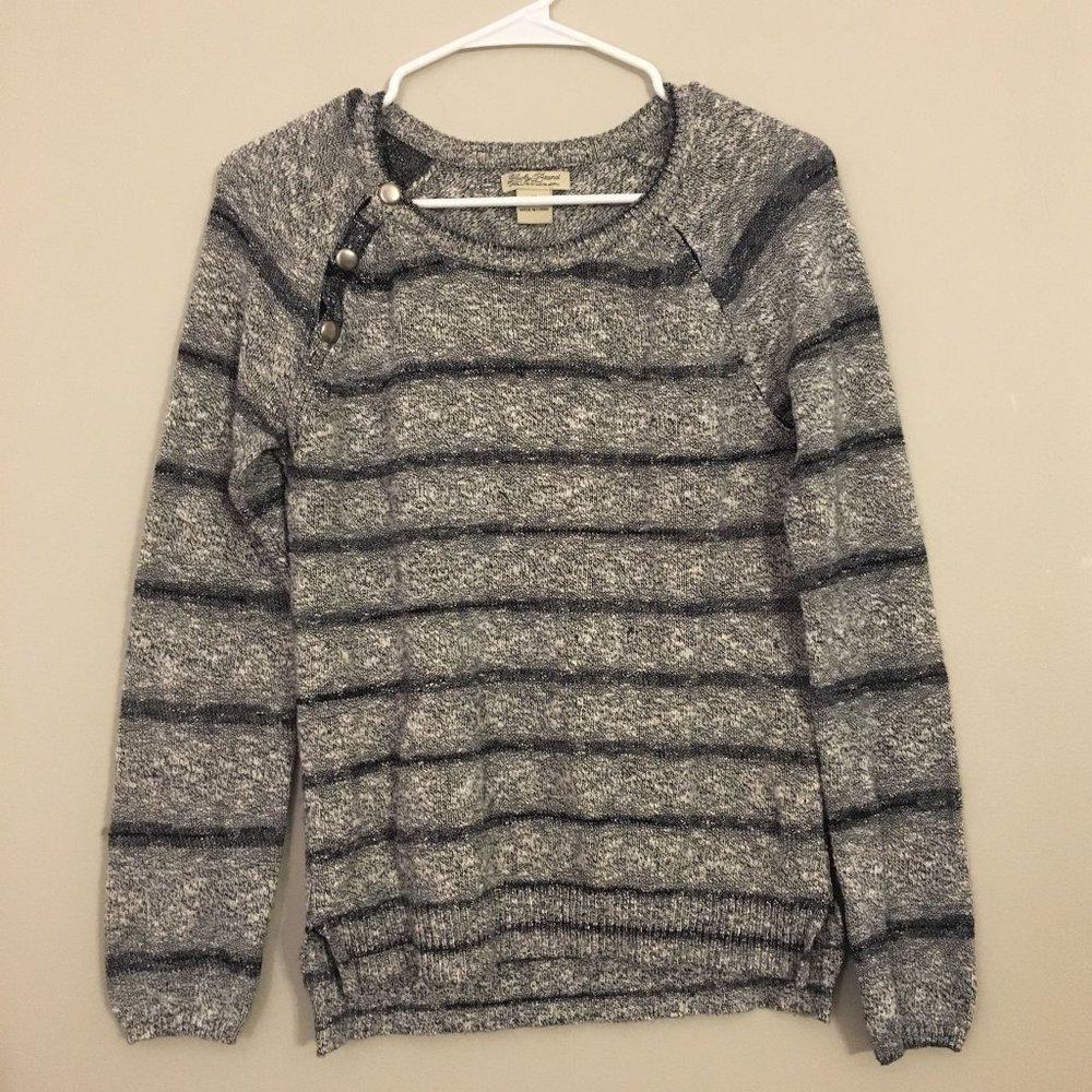 Lucky Brand Gray Striped Sweater